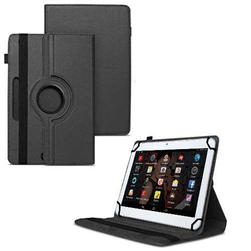 TGK Rotating Cover for IBALL Slide 3G 1026-Q18 (10.1 inch) Tablet - Black 360 Degree Universal 3 Camera Hole Leather Stand Case