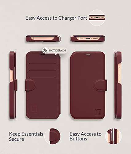 LUPA iPhone Xs Max Wallet Case -Slim & Lightweight iPhone Xs Max Flip Case with Credit Card Holder - iPhone Xs Max Wallet Case for Women & Men - Faux Leather i Phone Xs Max Purse Cases – Burgundy 4