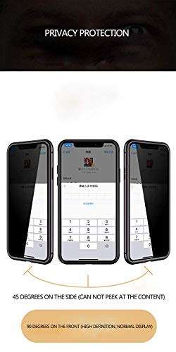 FHZXHY iPhone 11 Pro Max Privacy Glass Case All-Inclusive Clear Double Sided Tempered Glass Magnet Absorption Metal Bumper Frame Protective Case for iPhone 11 Pro max 6.5inch 2019,Purple 2