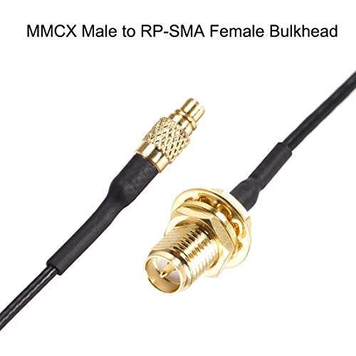 uxcell MMCX Male to RP-SMA Female Bulkhead,Pigtail Antenna Coaxial RF1.37 Low Loss Cable,RF Coaxial Adapter Connector,4inch 2