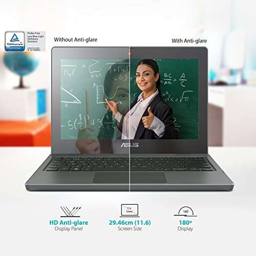 ASUS BR1100 NoteBook 12 (2022), 11.6-inch HD, Intel Celeron N4500, (4GB RAM/128GB M.2 NVMe™ PCIe®/Integrated Graphics/Windows 11 Home/Star Grey/1.26 Kg), BR1100CKA-GJ0722W 3