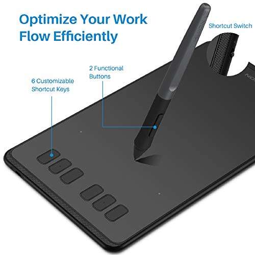 Huion Inspiroy H640P Graphics Drawing Tablet Digital Pen Tablet Battery-Free Stylus with 8192 Levels and 6 Express Keys for PC and Mac 4