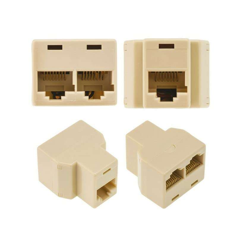 RJ45 Splitter, Ethernet Splitter, RJ45 Splitter Adapter LAN Network Internet Splitter 1 to 2, Ethernet Cable &LAN Internet Splitter for Cat5 Cat5e Cat6 Cat 7 (Pack of 4) (White) 1