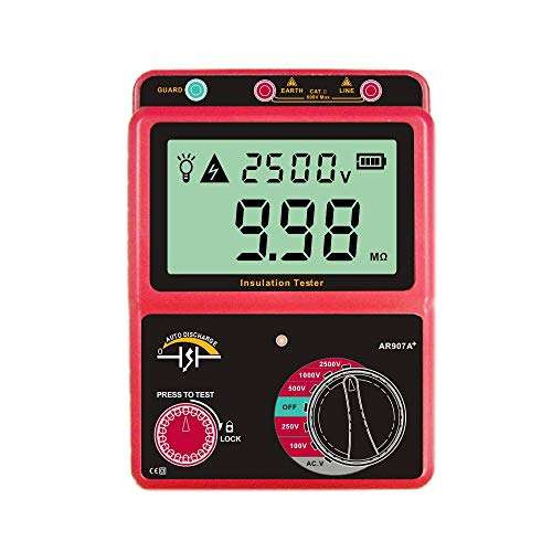 Electronic Multimeter, Insulation Resistance Tester, Digital Megohmmeter, 100-2500V AC/DC Voltage Insulation Tester, Ohm Meter for Laboratory, Factory and Home(Battery NOT Included) 1