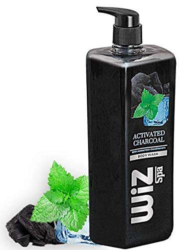 wiz LIQUID SOAP Activated Charcoal Spa Body Wash Dispenser, 900ml, Exfoliating Beads & Added Skin Conditioners, Clean Moisturized Skin 2