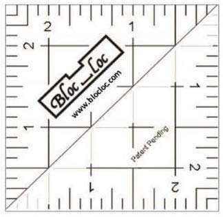 Bloc Loc~2.5" Half Square Triangle Ruler, Acrylic Ruler