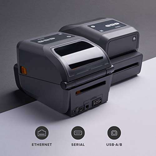 ZEBRA ZD620t Thermal Transfer Desktop Printer 203 dpi Print Width 4 in Ethernet Serial USB Cutter Preinstalled ZD62042-T21F00EZ 2