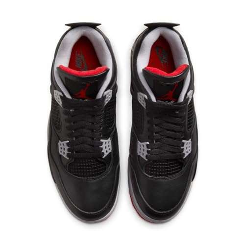 NIKE Jordan 4 Retro Grade School Black/Fire Red-Cement Grey FQ8213-006 7Y 3
