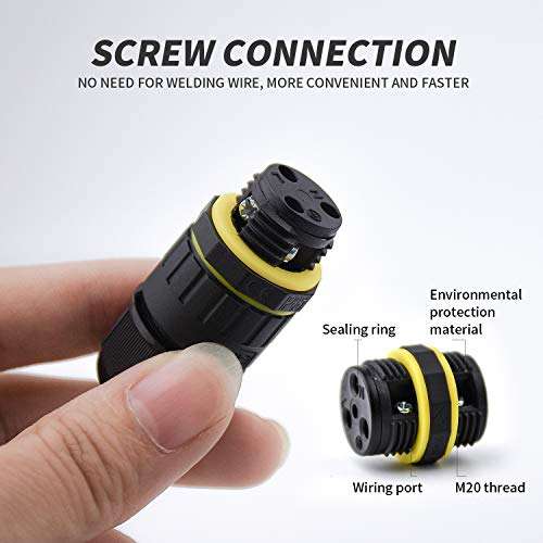 Junction Box Outdoor Waterproof Cable Connector, M20, IP68, Used for Maintenance and Power Expansion. Suitable for 5-core Cables (5mm-12mm) 4