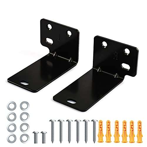 Suixing Universal Wall Mount with Hardware Kit Sound Bar Mounts Mounting Bracket Compatible Most of Soundtouch/Soundbars Home Theater System Wall Mount Brackets-Black 2