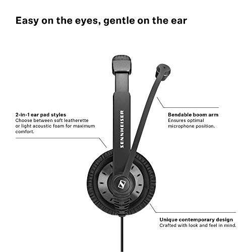 Sennheiser SC 45 USB MS (507083) - Single-Sided Business Headset | For Skype for Business, Mobile Phone, Tablet, Softphone, and PC | HD Sound & Noise-Cancelling Microphone (Black) 4