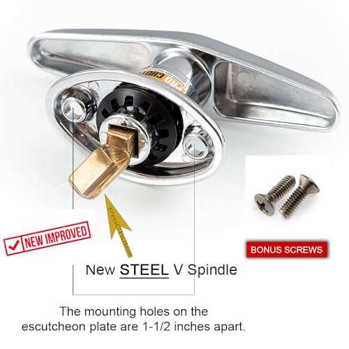 Trash Chute T Handles and Laundry Chute Door Latch kit with V Spindle for Bottom & Side hinged Doors. Compatible Handle Hardware Parts by Pro Chutes 2