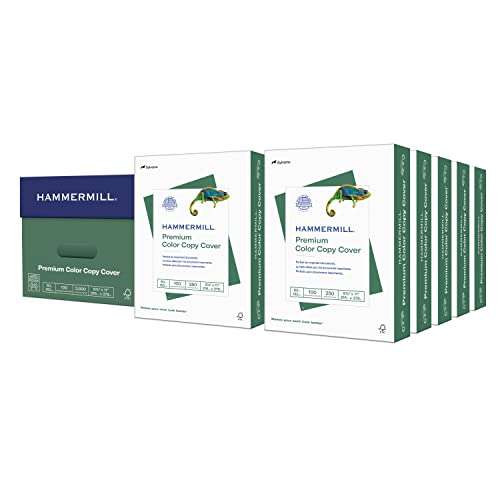 Hammermill Cardstock, Premium Color Copy, 60 lb, 8.5 x 11-10 Pack (2,500 Sheets) - 100 Bright, Made in the USA Card Stock 1