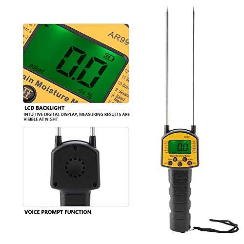 iFCOW Smart Grain Moisture Meter Grain Moisture Tester AR991 Digital LCD Grain Moisture Meter for Wheat Corn Rice Peanut Soybean 6
