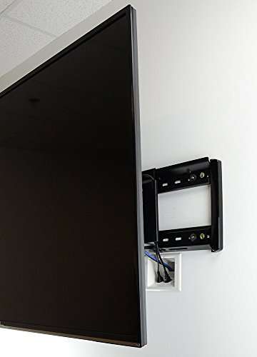 DATA COMM Electronics 45-0072-WH Commercial Grade Recessed Wall Plate Cable Pass Through, Mid-Size Low Voltage AV/HDMI Cord Hider with 20A Duplex Power Receptacle, TV & Home Theater, White 3