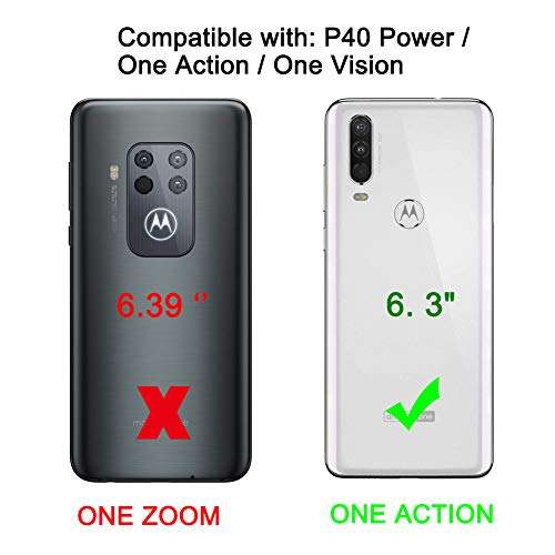 Asuwish Phone Case for Moto One Action with Tempered Glass Screen Protector Cover,Magnetic Ring Holder Stand Kickstand Motorola P40 Power Moto40 40Power 1 Cases Shockproof Women Men Pink Rose Gold 2