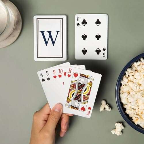 Lantern Press Monogram, Estate, Gray and Blue, W (52 Playing Cards, Poker Size Card Deck with Jokers) 2