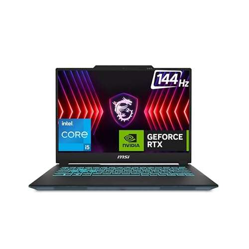 MSI Cyborg 14, Intel 13th Gen. i5-13420H, 36CM FHD+ 144Hz Gaming Laptop(16GB/512GB NVMe SSD/Windows 11 Home/MSO 2021/Nvidia GeForce RTX2050, 4GB GDDR6/Translucent Black/1.6Kg), A13UCX-205IN 1