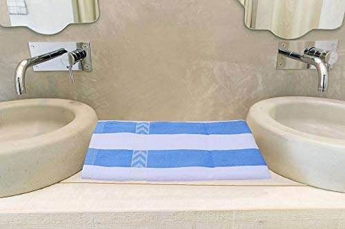 Heart Home Cotton Bath Towel 27" x54� (Blue & White) CTHH1632 5