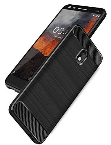 Osophter Compatiable with Nokia 2.1 Case,Nokia 2V Case Shock-Absorption Flexible TPU Rubber Soft Silicone Full-Body Protective Cover for Nokia 2.1/Nokia 2 V(Black) 3