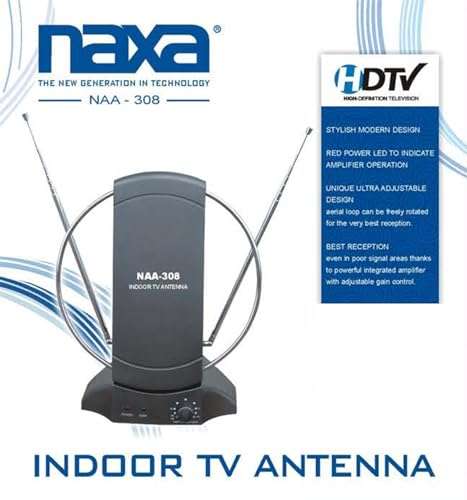 Naxa Electronics NAA-308 High Powered Amplified Antenna Suitable for HDTV and ATSC Digital Television 3