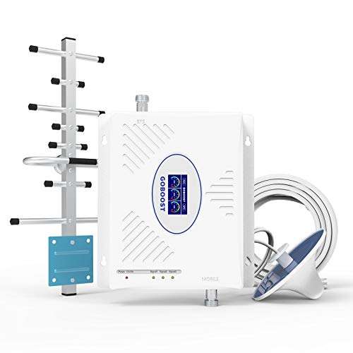 Goboost Cell Phone Signal Booster, GSM 3G 4G LTE Tri Band 2/4/5 70dB High Gain Verizon AT&T Cell Phone Signal Amplifier Repeater for Home and Office Up to 3,500 sq ft | FCC Approved