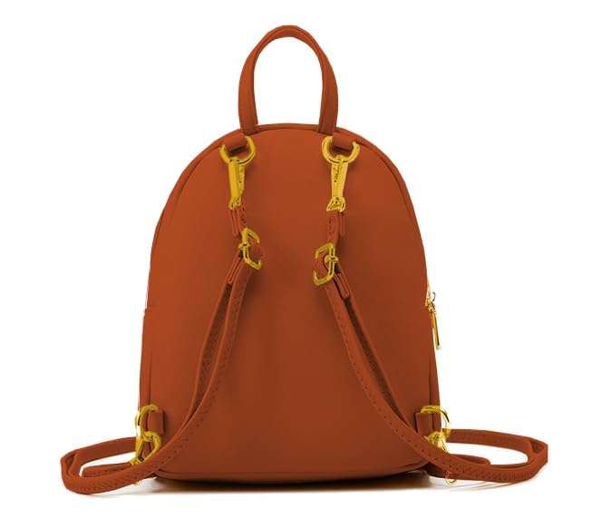 ASTIR COLLEEN Leather Women/Girls Sling Bag Cum Backpack (Big-Pocket) (Tan-White) 3