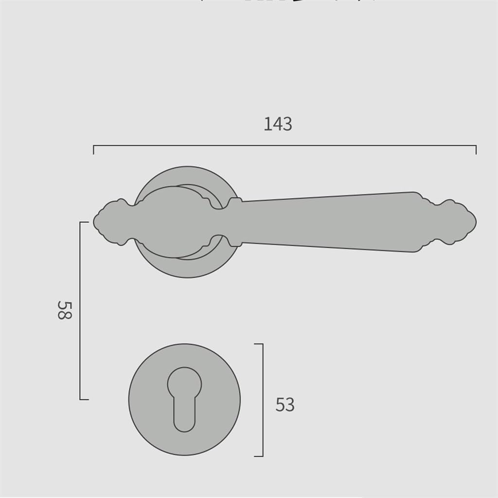 NFGLLWQ Interior Split American Set Bedroom Magnetic Mute American French Handle Wooden Door Lock 6