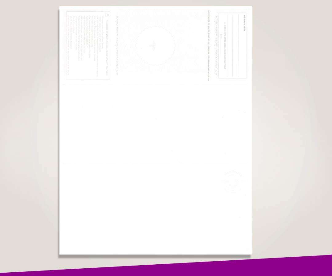 NextDayLabels - Blank Laser/Ink Jet Prismatic Red/Blue Laser Check Stock - Check On The Top, for Versacheck, Quick-Books, and Other Check Writing Software (500 Per Pack) 3