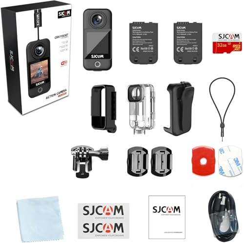SJCAM C300 Pocket Action Camera,4K Body Camera, Auto Screen Off, Stabilization, Waterproof, Small Wearable, Mini POV Camera, Removable Dual Battery, Touch Screen, with Helmet Mount Kits, Black 6