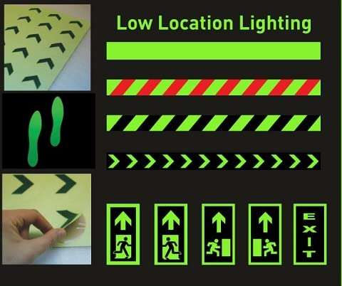 K T I® Autoglow Signage Exit with Left Arrow Sign Board 3mm PVC Sheet with high Glow intensity in Total Darkness Size- 100x300 MM Pack Of 2 4