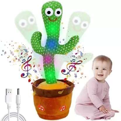 KMC KIDOZ Dancing Cactus Talking Toy, Cactus Plush Toy, Wriggle & Singing Recording Repeat What You Say Funny Education Toys for Babies Children Playing, Home Decorate (Multicolor) (kmc1910) 4