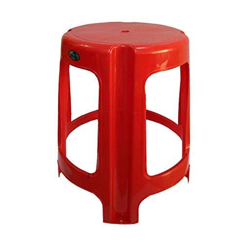 Nilkamal Plastic Stool, Set of 2 - Brightn Red 2
