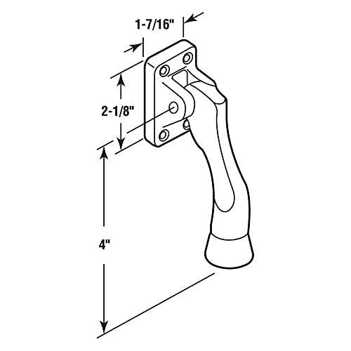 Prime-Line 658-1002 Door Holder, 4 in. Drop Down, Zinc Diecast, Bronze Plated, Black Rubber Foot (Single Pack) 2
