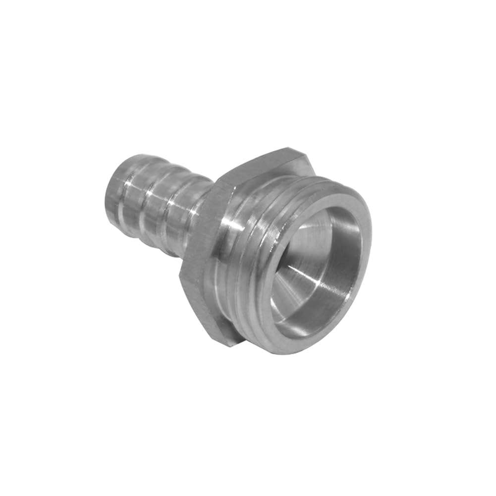 Fitvell Stainless 3/8" Hose Barb x 3/4" Male GHT Garden Water Hose Connector Repair Fitting for Boat Lawn Power Wash Irrigation 3