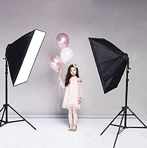 Softbox Lighting Kit, 135W 5500K LED Bulb 50x70cm SoftBox with Socket Continuous Photography Lighting Kit for YouTube Video, Portrait for Studio Lighting 5