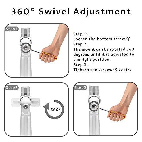 Drsn Mini Projector Wall Mount, CCTV Security Camera Mount Bracket, Aluminum Alloy Indoor Outdoor CCTV Wall Ceiling Mount Holder Length 6.7"/Rotation 360°/Tilt 135°/Load 6.6 lbs/White 4