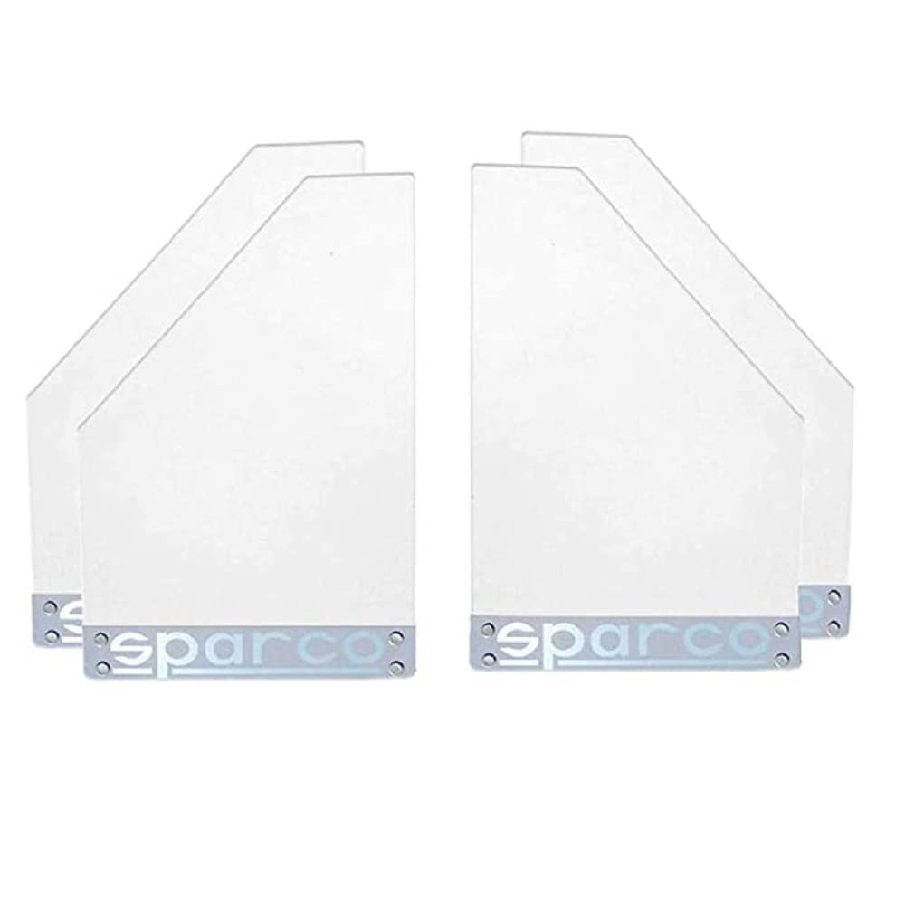Vocado Car Mudguard, Sparco Car Plastic Mud Flap, Splash Guard Compatible with All Models .White (Set of 4) 6