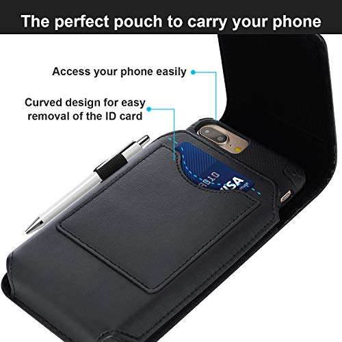 Mopaclle Cell Phone Holster for Samsung Galaxy Note 20 Ultra Note 10 Plus Note 8 9 A12 A52 A54 A73 A03s, 15 Plus 14 Pro Max 11 Pro Max Leather Belt Case with Belt Clip Phone Holder Pouch, Black 2