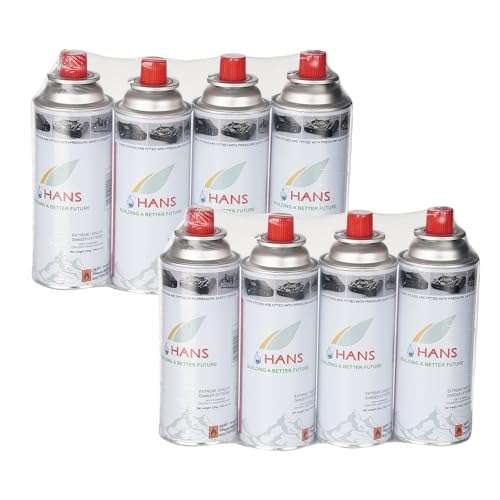 HANS Butane Gas Canister - Pack of 8 1