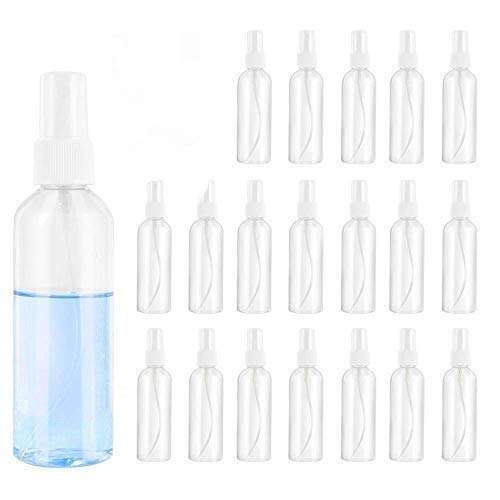 ORIENTOLUXURY 100ml EmptyPlastic Cute Reusable Refillable Fine Mist Sprayer Spray Bottle Atomizer with Ultra-Fine Mist Pump for Multipurpose Purposes Like sanitizing- Pack Of 20(White) 1