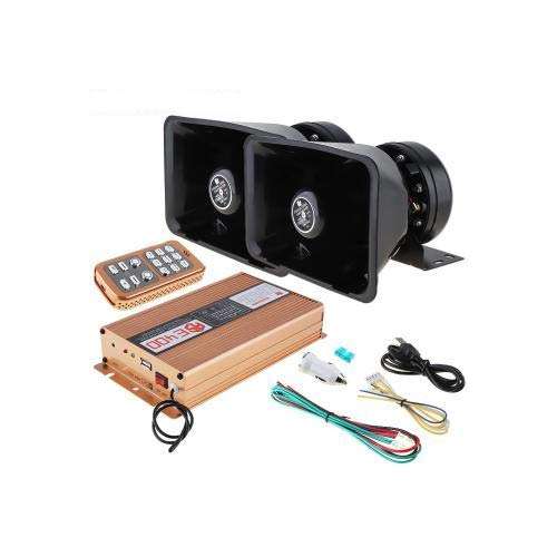Automaze 12V Police Siren X5 Electrical Car Siren High Power Alarm Siren Host With Speaker & Wireless Remote Control Alarm Buzzer(400W, 2 Speaker) 1