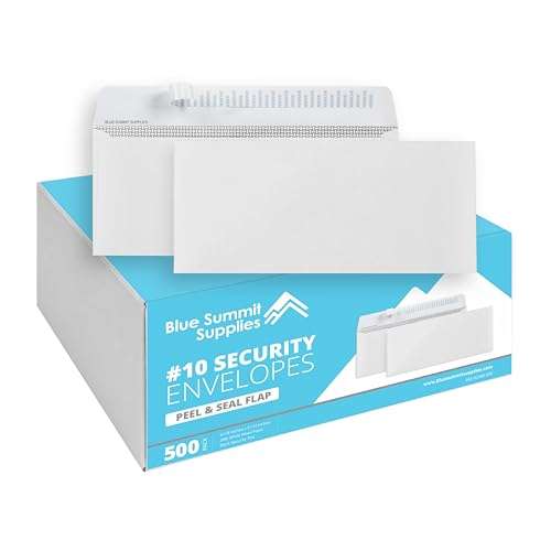 500#10 Windowless Security Envelopes Self Seal, Peel and Seal, Security Tinted, Printer Friendly Design for Business, Dimensions - 4-1/8 Inch x 9 ½ Inch - Envelopes Letter Size for Mailing 1