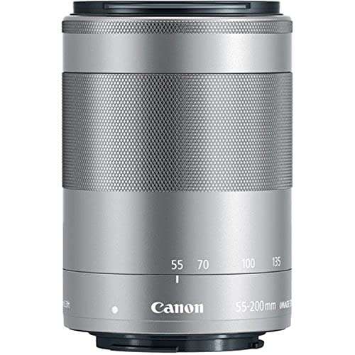 Canon EF-M 55-200mm f/4.5-6.3 Image Stabilization STM Zoom Lens (Silver) (International Version) (Bulk Packaging)