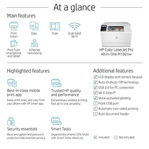 HP Color Laserjet Pro M182nw Wireless All-in-One Laser Printer, Remote Mobile Print, Scan & Copy (7KW55A) (Renewed) 6
