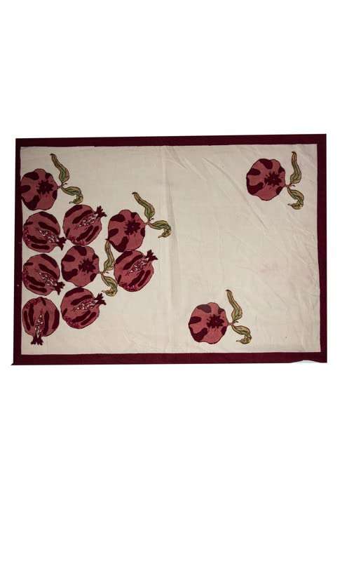 CONTRAST LIVING Amrea Hand Block Printed Kitchen Towel/Dish Towel/Hand Towel Multi Color Set of 4 Pcs 1