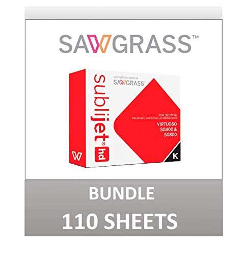 Sawgrass SUBLIJET HD Ink Cartridge - Black Color - for use SG400 and SG800 Printer - Bundle with 110 Sheets SUBLIMAX Sublimation Paper 8.5x11 SG400 & SG800 Ink