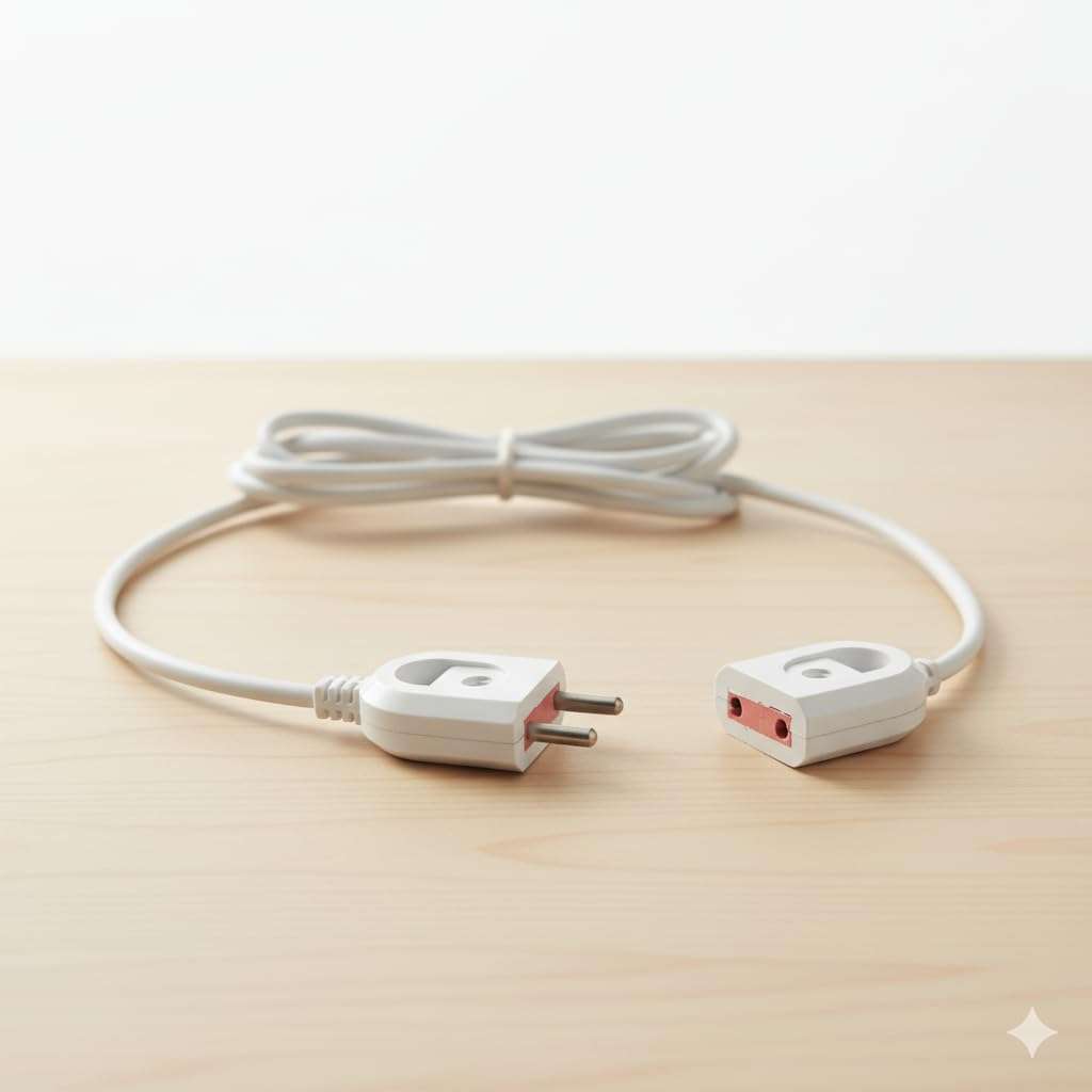 Heavy Duty 4M Power Extension Cord, 2-Pin Male to Female Indoor Outdoor Cable, 10 Amp White Electrical Wire for Appliances, Electronics, Power Tools 1