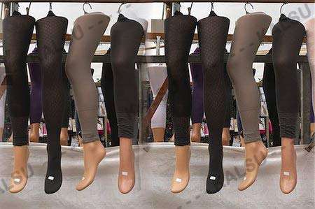 KALSUTANSHI ᵀᴹ : Female 3 in 1 Legs Half Body Mannequin Dummy Display Hangers for Jeans Legging Pants Socks (Black-White-Skin) 5