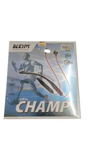 KDM G1 Champ Wireless Neckband Bluetooth Earphones V5.4, Up to 36 Hours Music, 40 Hours Talk Time, IPX5 Sweat Proof, Magnetic On/Off, ENC Mic, Type-C Fast Charge, Red 1